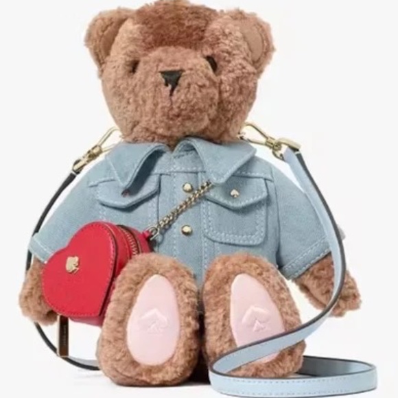 NWT Kate Spade 3D Teddy Bear with Heart Crossbody Bag Purse